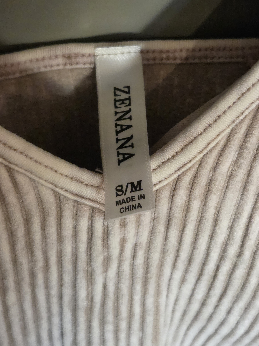 Zenana Ash Mocha Ribbed Brami